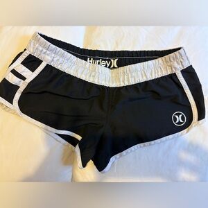 Hurley Women's Athletic Shorts in Black and White GUC